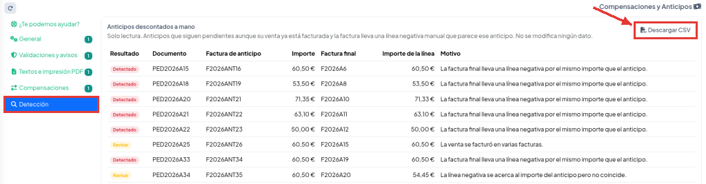 28 config deteccion csv